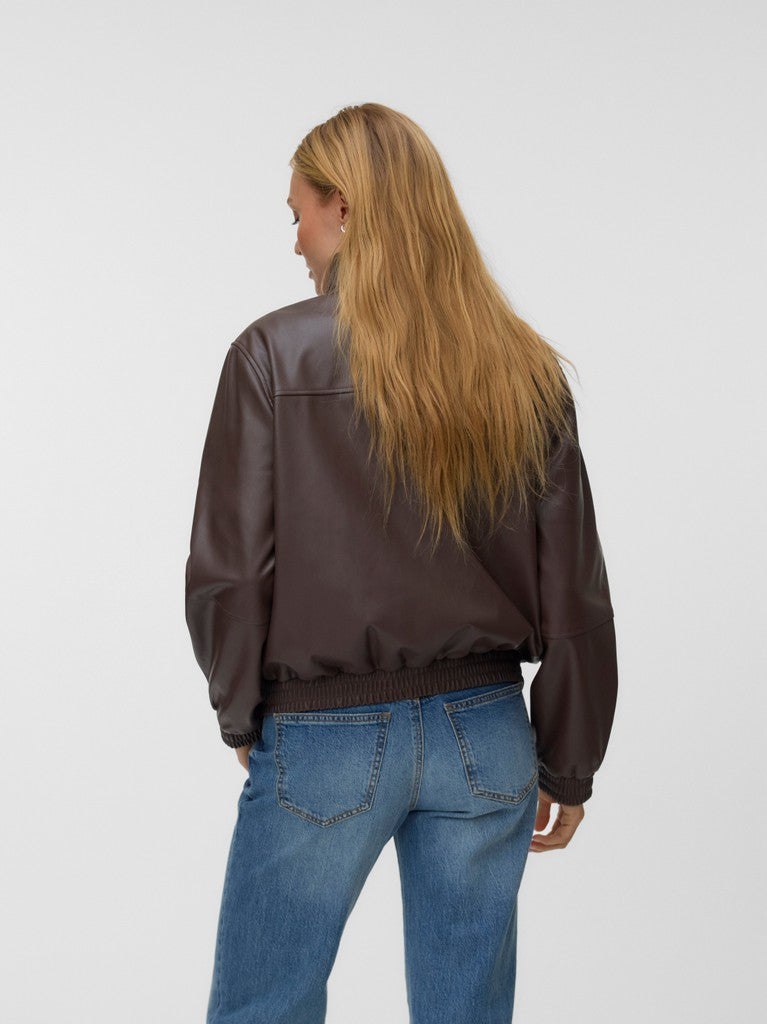 Vero Moda Caiaava Short Coated Jacket | Chocolate