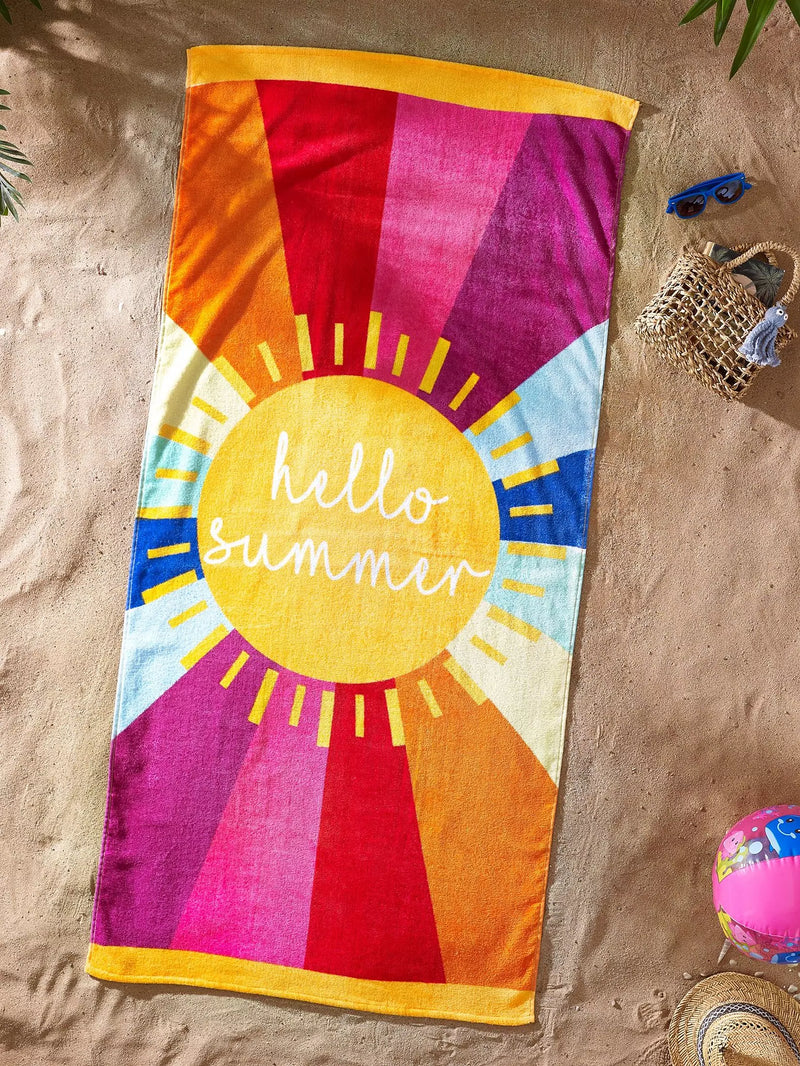 Catherine Lansfield Hello Summer Beach Towel | Multi-color