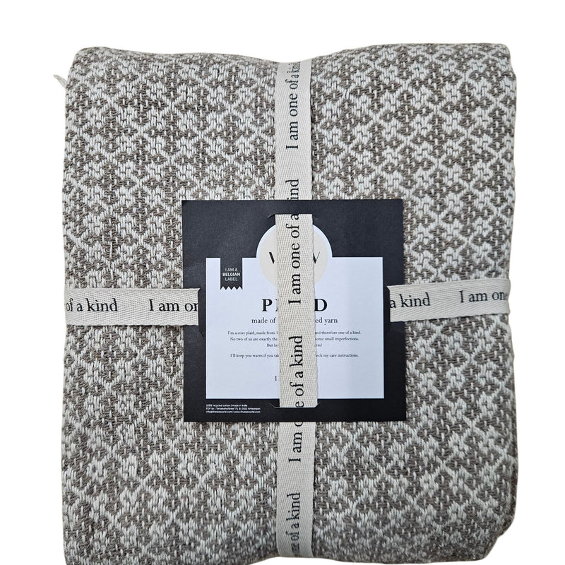 WJC Mirelle Recycled Cotton Woven Plaid Throw | Cocoa WOW080003