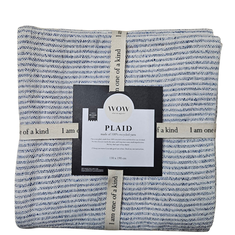 WJC Rivelle Recycled Cotton Woven Plaid Throw | Mist WOW080002