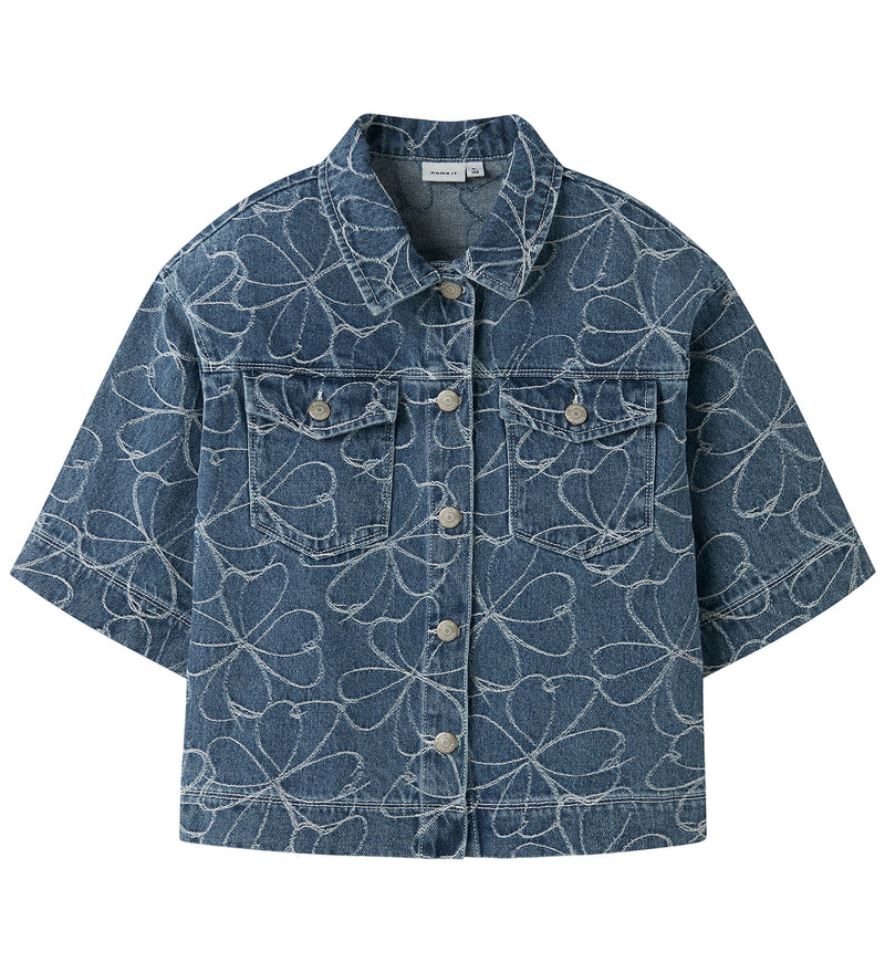 Name it Evelyn Kids 2/4 Jacq Denim Shirt | Med Blue