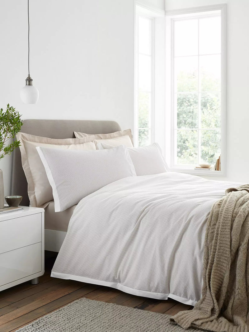 Bianca Seersucker Woven Stripe Duvet Set | Natural