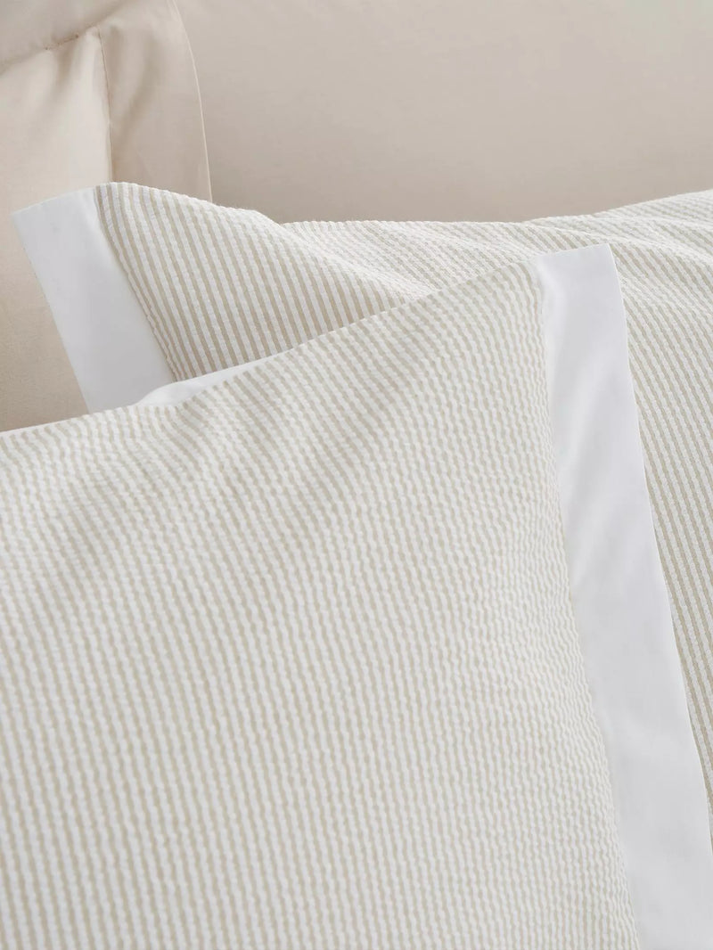 Bianca Seersucker Woven Stripe Duvet Set | Natural