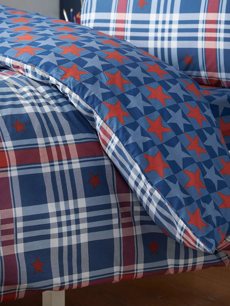 Catherine Lansfield Stars And Stripe Quilt  Set | Blue