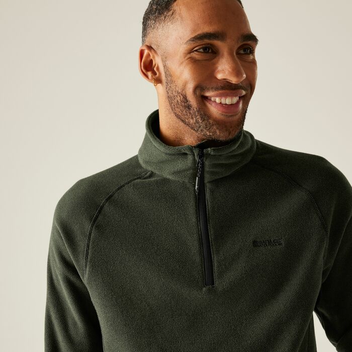 Regatta – Kenger Men's Honeycomb Fleece Zip Neck | Dark Khaki RMA307