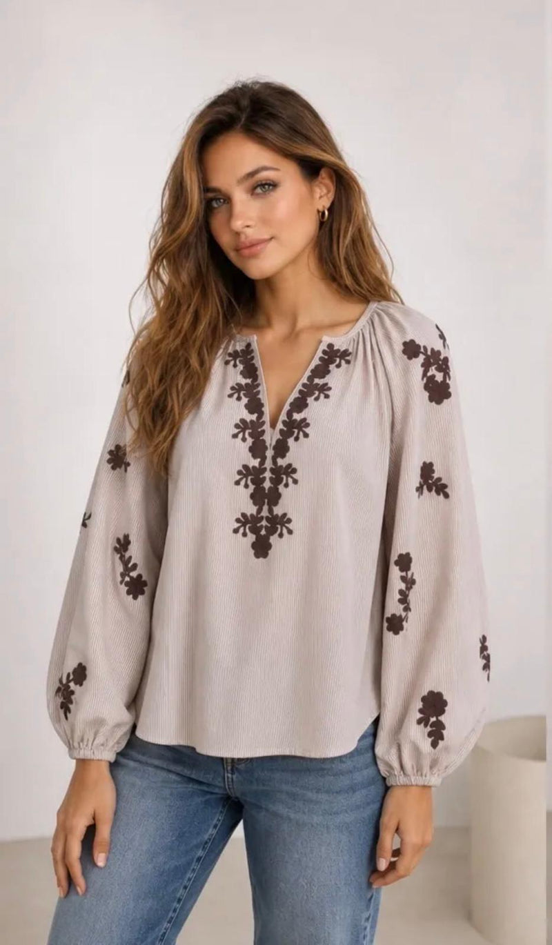 JS Millennium Hattie Blouse | Taupe 3887