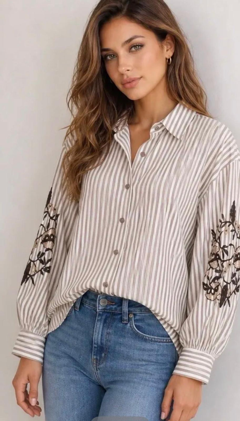 JS Millennium Ariella Blouse | Taupe 5505