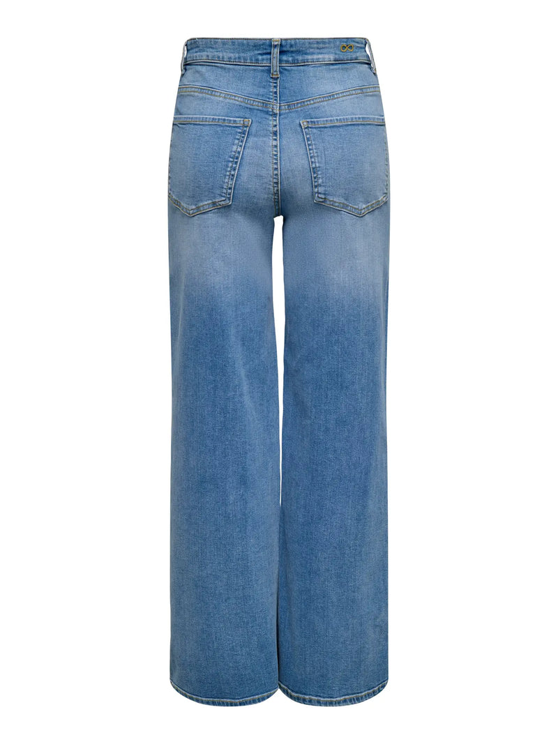 JDY Felina-Fina Wide Leg High-Waist Jeans | Light Blue Denim
