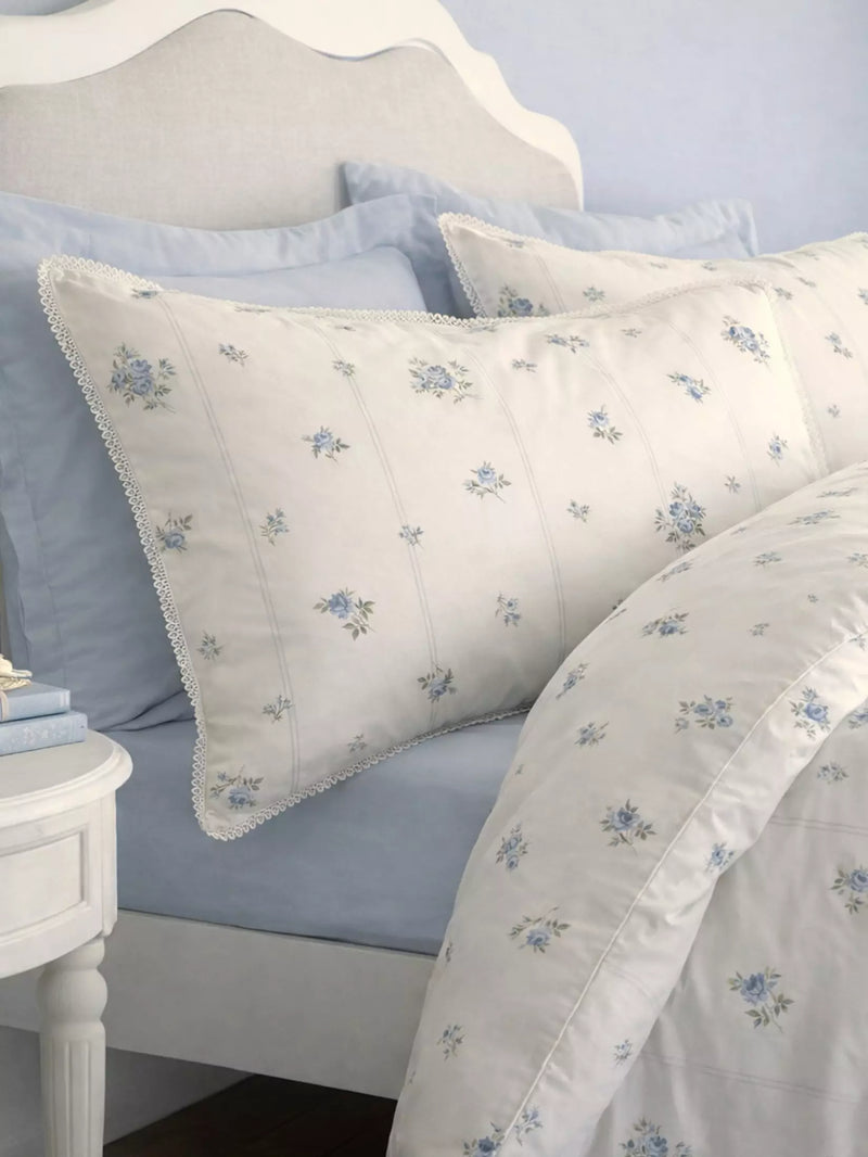 Bianca Vintage Rosebud Lace Quit Set | Blue