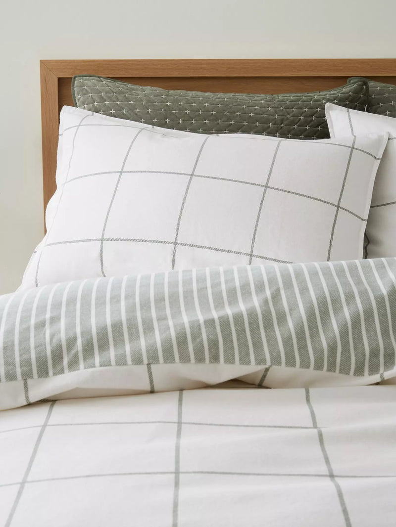 Bianca Brushed Regal Check Quilt Set | Green