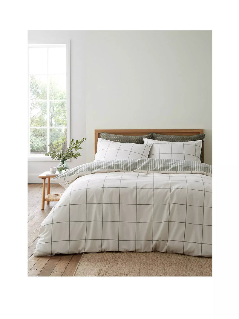 Bianca Brushed Regal Check Quilt Set | Green