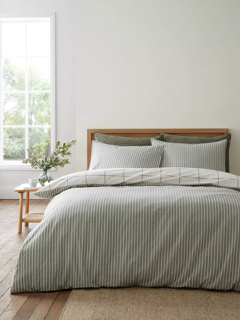 Bianca Brushed Regal Check Quilt Set | Green