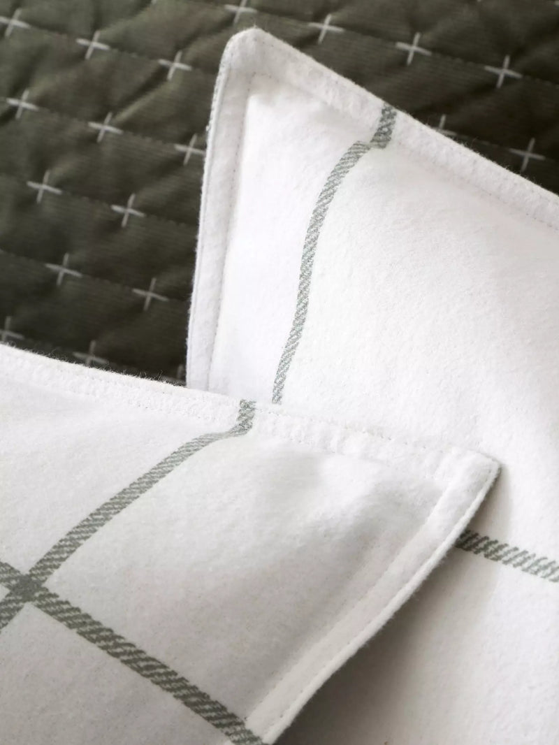 Bianca Brushed Regal Check Quilt Set | Green
