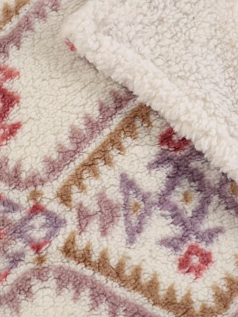 Catherine Lansfield Navajo Sherpa Fleece Large Throw | Natural