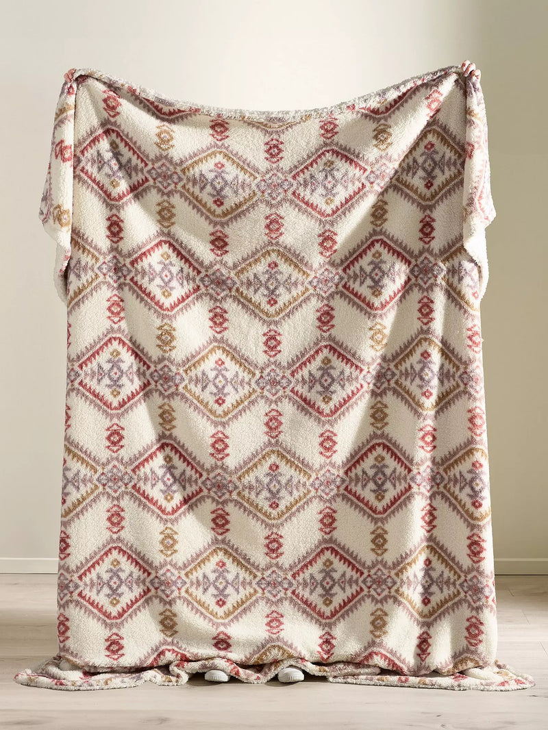 Catherine Lansfield Navajo Sherpa Fleece Large Throw | Natural