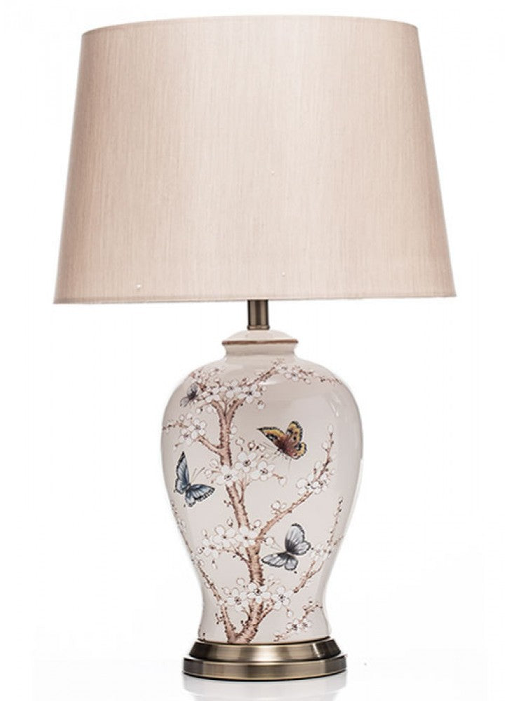 The Grange Collection Butterfly Design Table Lamp | Cream YD210