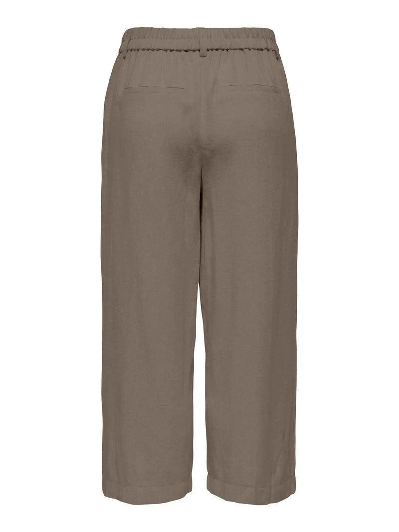 ONLY Siesta HW Linen BLend Clean Culot Pants – Walnut