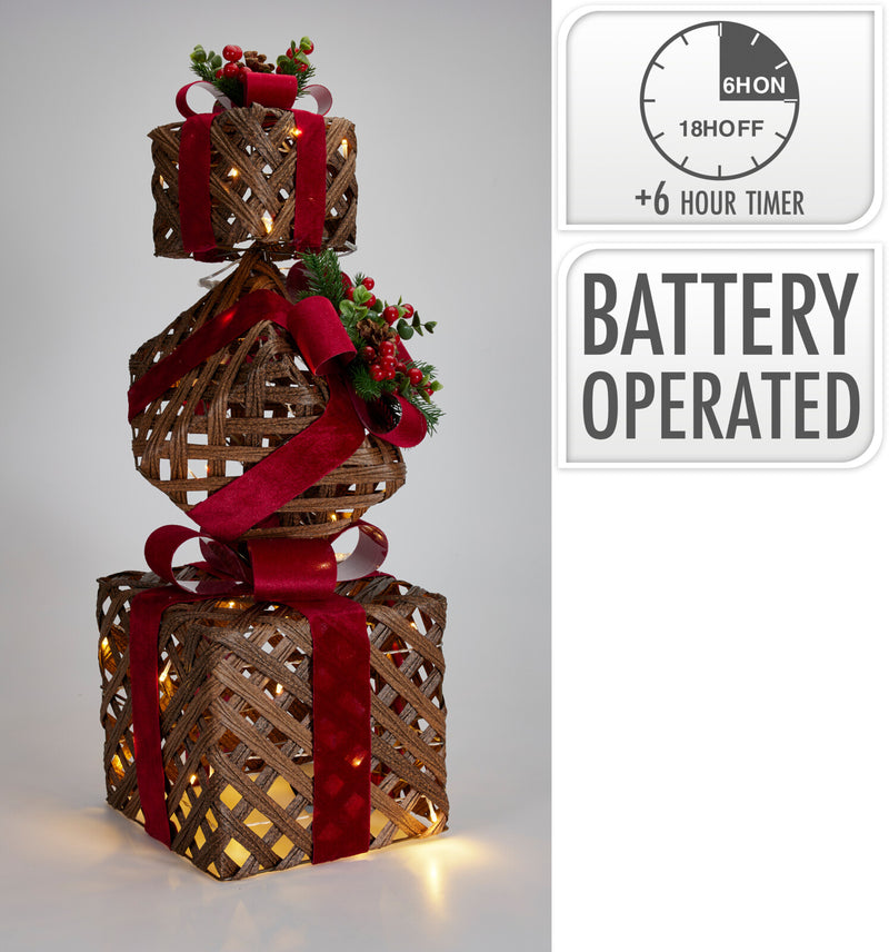 Donal Lynch Hardwear 73cm Red Giftbaxes Square LED | Multi ZAMZ143850