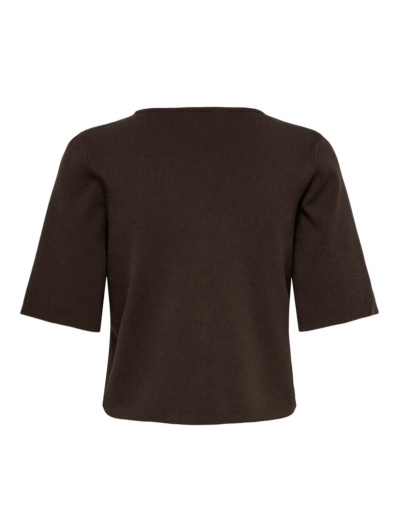 JDY Astra 3/4 V-Neck Button Cardigan | Caffee