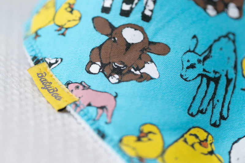 BabyBoo Fauna Farmyard Bandana Dribble Bib | Blue