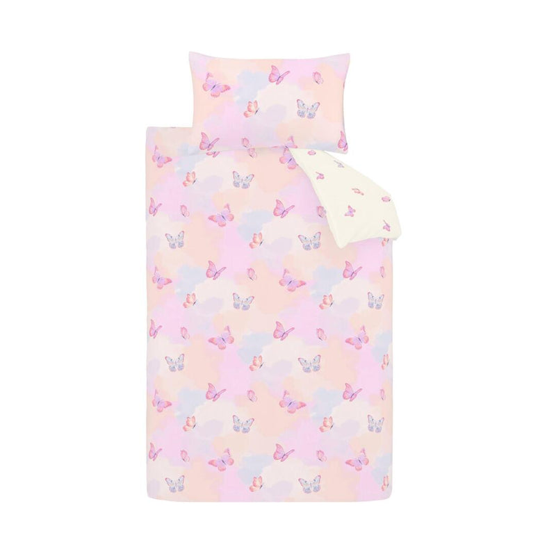 Catherine Lansfield Ombre Butterfly Reversible Quilt Set | Pink