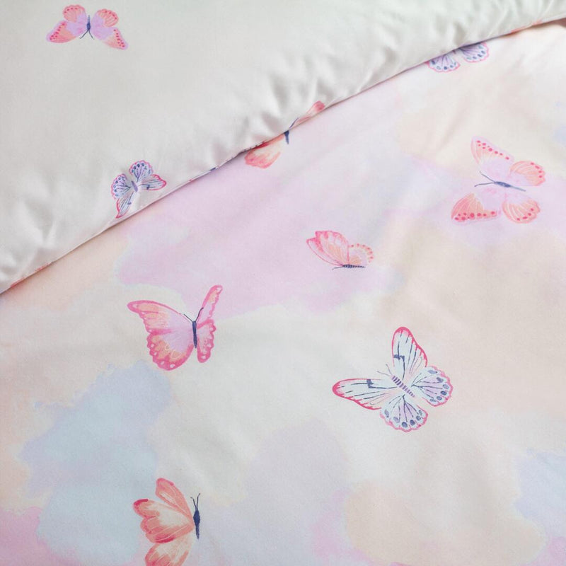 Catherine Lansfield Ombre Butterfly Reversible Quilt Set | Pink