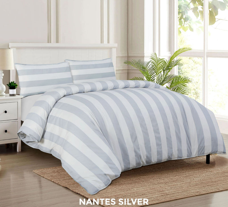 Atlantic Linen Nantes Duvet Set | Silver