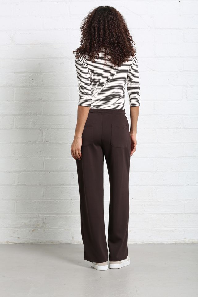 Rant & Rave Wren Joggers Wide Leg Trousers | Chocolate RLX-239