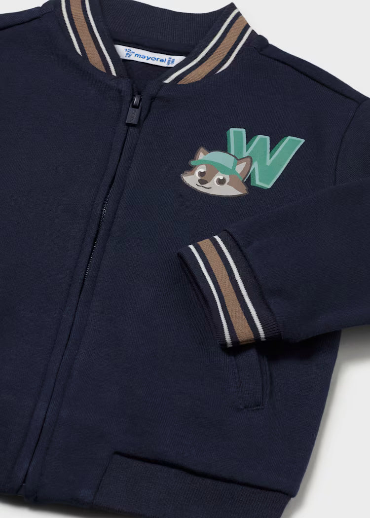 Mayoral Baby Boys REX Dinosaur Bomber Jacket | Navy Blue 2427