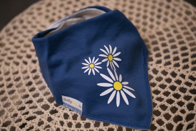 Baby Boo Daisy Organic  Bandana Bib| Navy