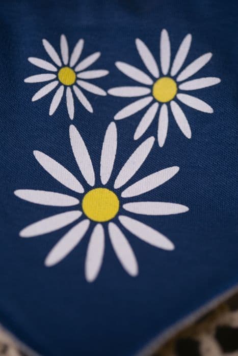 Baby Boo Daisy Organic  Bandana Bib| Navy