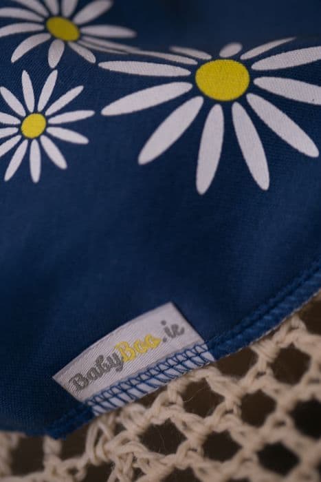 Baby Boo Daisy Organic  Bandana Bib| Navy