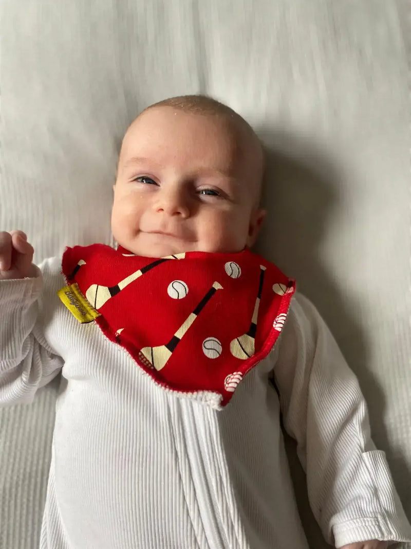 Baby Boo Gaa Mad  Organic  Bandana Bib| Red