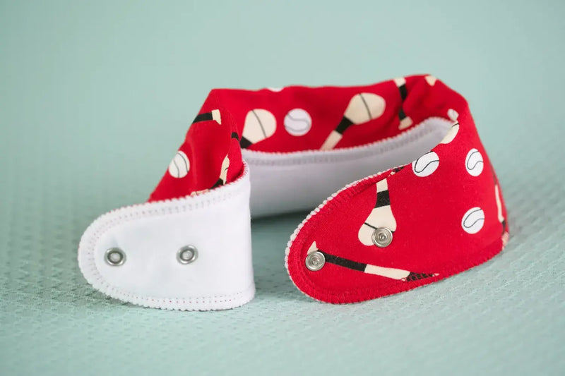 Baby Boo Gaa Mad  Organic  Bandana Bib| Red