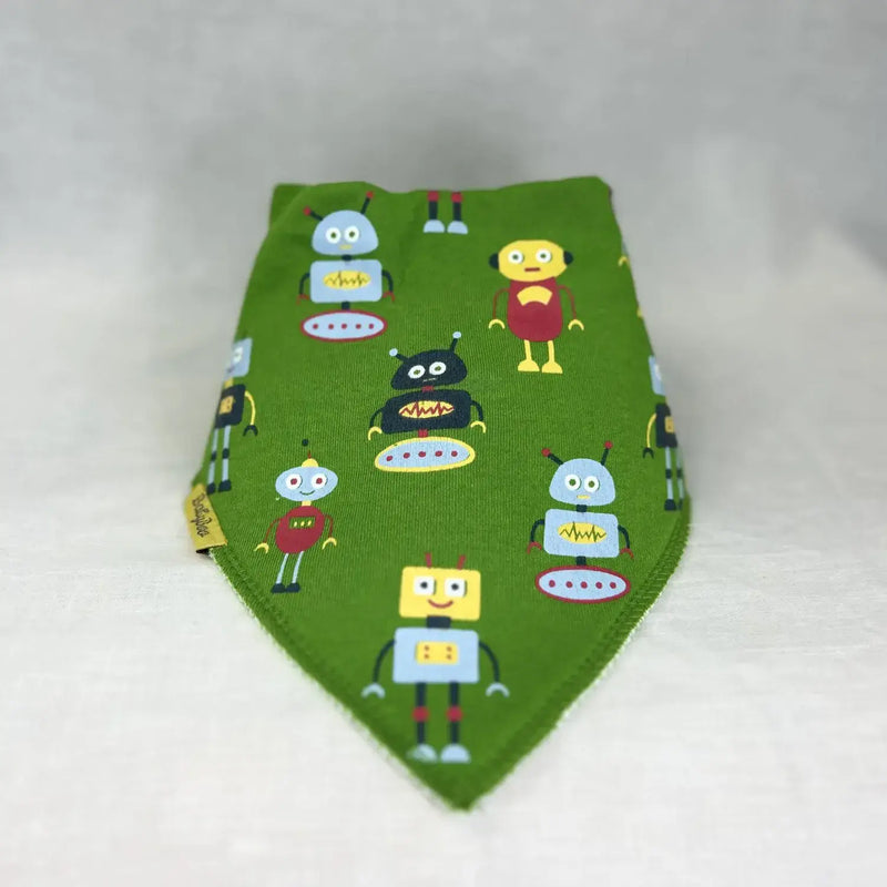 Baby Boo Happy Robots Bandana Bib|  Green