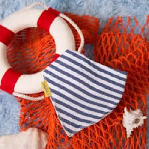 Baby Boo  Organic  Stripe Bandana Bib| Blue