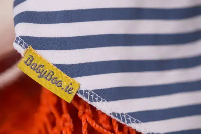 Baby Boo  Organic  Stripe Bandana Bib| Blue