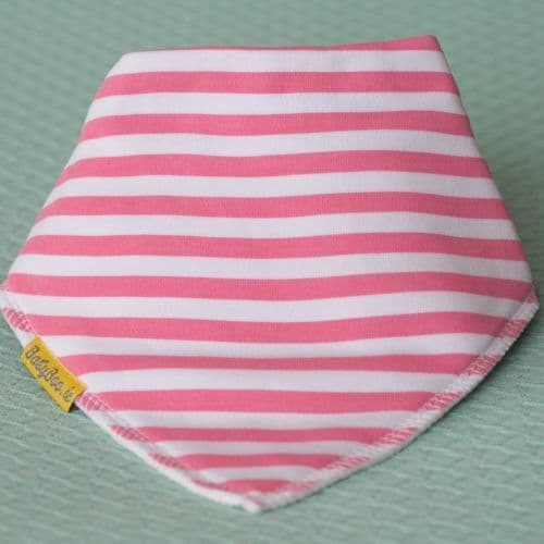 Baby Boo  Organic  Stripe Bandana Bib| Candy  Pink