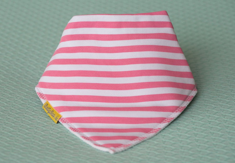 Baby Boo  Organic  Stripe Bandana Bib| Candy  Pink