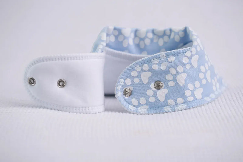 Baby Boo Puppy Paws Organic  Bandana Bib| Blue