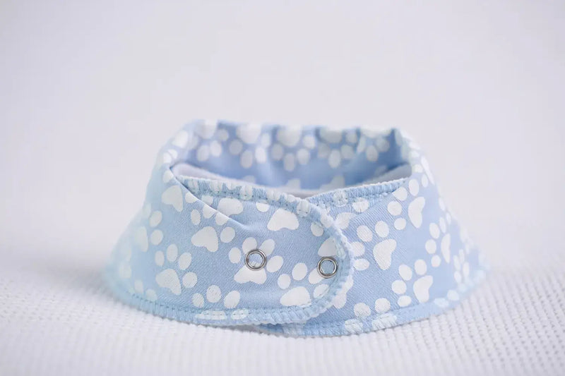 Baby Boo Puppy Paws Organic  Bandana Bib| Blue