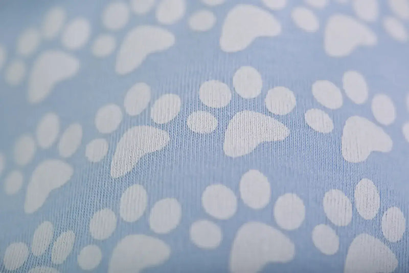 Baby Boo Puppy Paws Organic  Bandana Bib| Blue