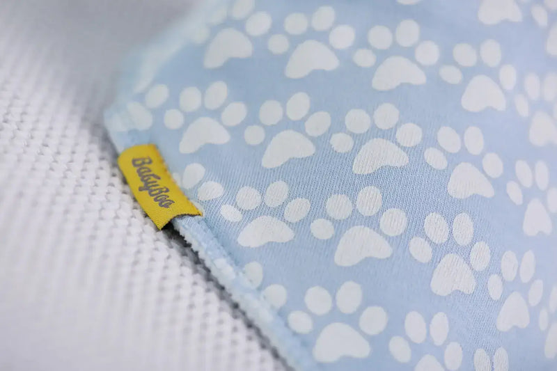 Baby Boo Puppy Paws Organic  Bandana Bib| Blue