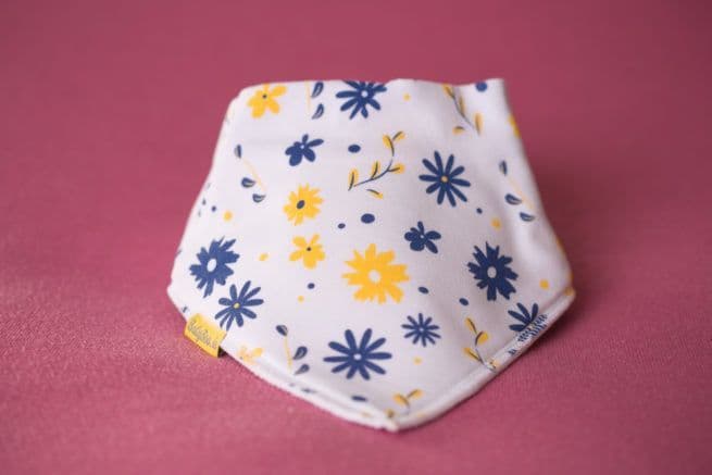 Spring Baby Boo Baby Boo Spring Flowers Organic Bandana Bib White — Burkes Bantry Ltd