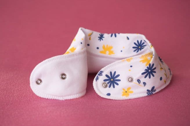 Baby Boo Spring Flowers Organic  Bandana Bib| White