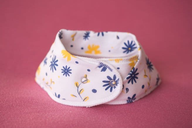 Baby Boo Spring Flowers Organic  Bandana Bib| White