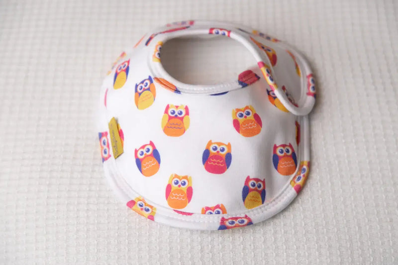 Baby Boo Wise Owls Organic Cotton LittleBoo Baby Bib  | White
