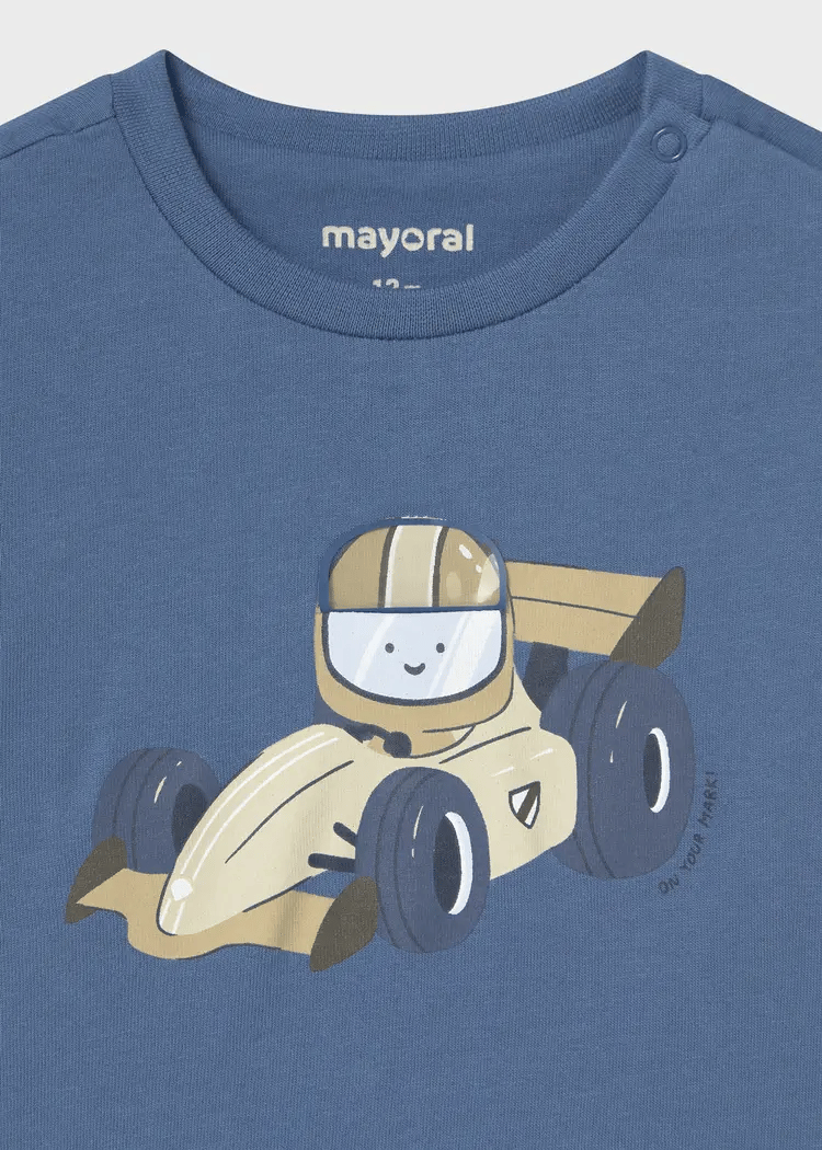 Mayoral Baby Boys' Racing Car Long Sleeve T-Shirt | Indigo 2008