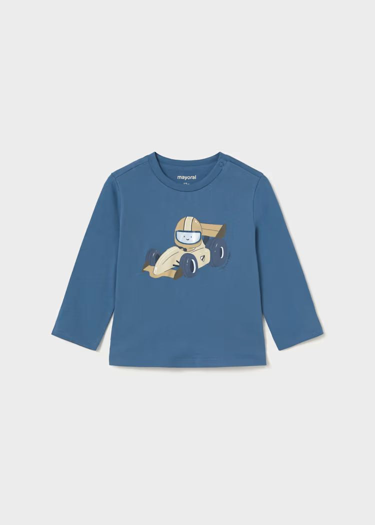 Mayoral Baby Boys' Racing Car Long Sleeve T-Shirt | Indigo 2008