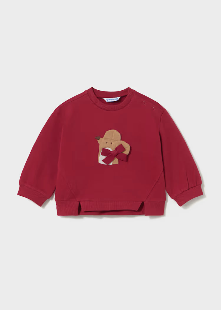 Mayoral Squirrel Appliqué Sweatshirt | Brick 2433